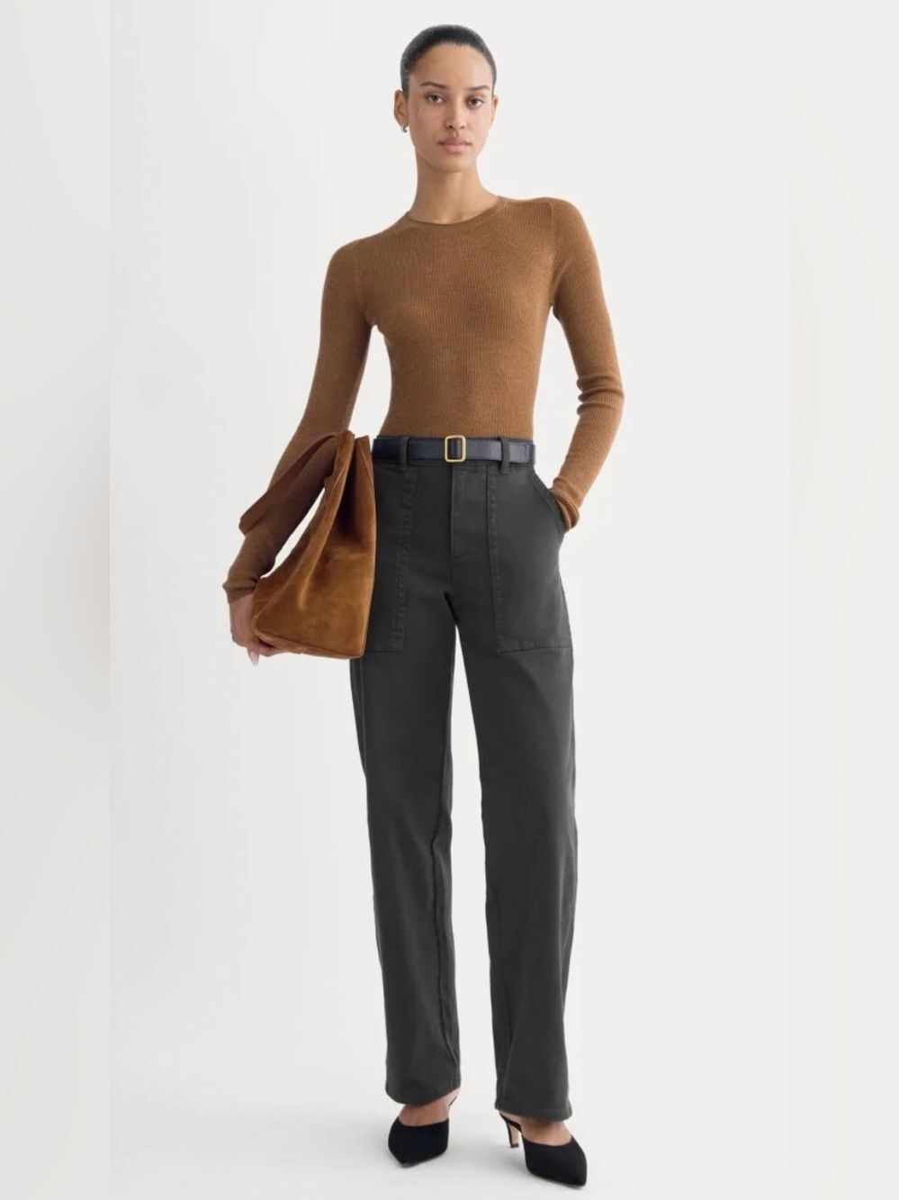 New Everlane UTILITY COLUMN PANT Black Size 00